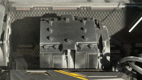 Cleaning the cpu with a computer from dust with compressed air. A cloud of dust  Stock Footage 156766046