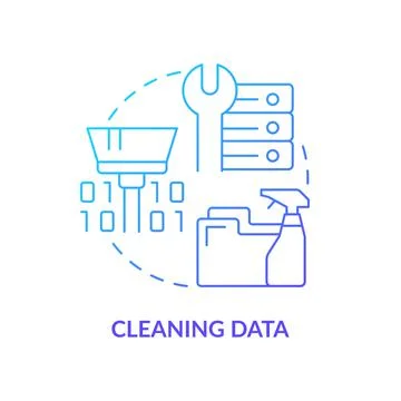 Cleaning data blue gradient concept icon 스톡 일러스트