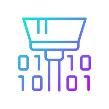 Cleaning dataset tool gradient linear vector icon Stock Illustration