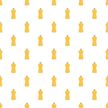 Cleaning detergent bottle array creating seamless pattern Stock Illustration