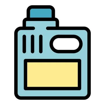 Cleaning detergent plastic bottle with blue cap and blank label for customi.. Stock Illustration
