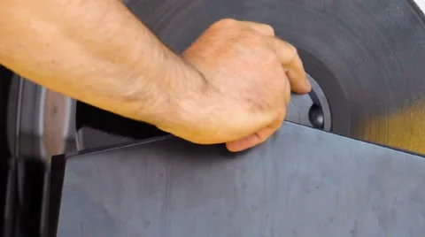 Cleaning a dirty vinyls with a solution Stock Footage 68582924