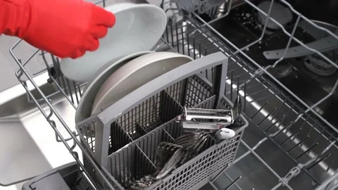 Cleaning dish washer Stock Footage 239258893