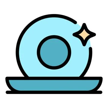 Cleaning dishes icon vector flat 스톡 일러스트