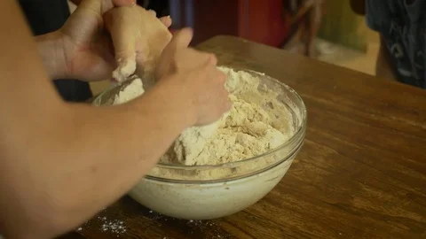 Cleaning dough Stock Footage 77443378