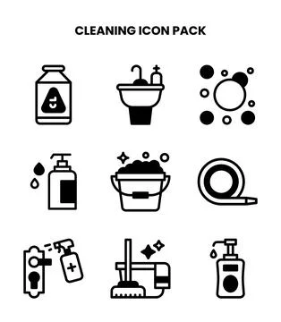 Cleaning DuoTone Icons Pack Ilustración de archivo
