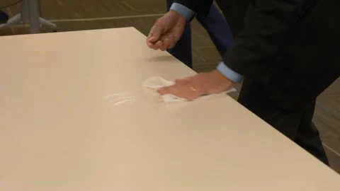 Cleaning during covid 19 - sanitizing Stock Footage 140952257