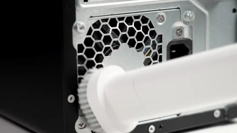 Cleaning dust of desktop computer fan wi... | Stock Video | Pond5