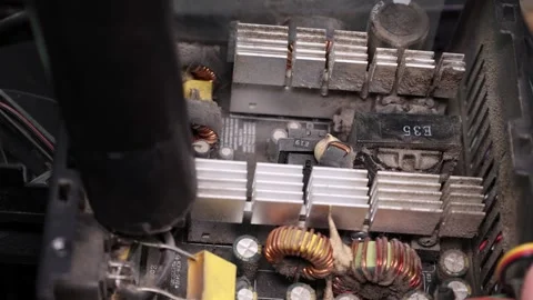 Cleaning dust from electronic device elements close-up Stock Footage 306198675