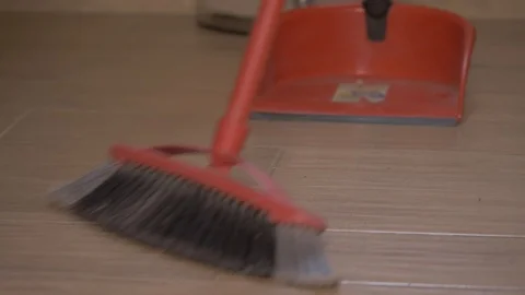 Cleaning dust on the floor Stock Footage 125429268