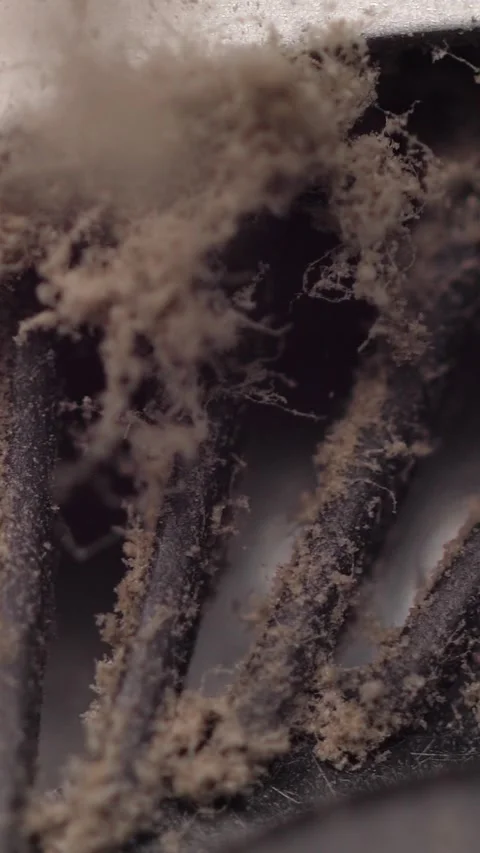 Cleaning dust from laptop cooler. Fixing notebook. Repairing computer. Vertical Stock Footage 327094546