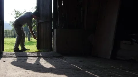 Cleaning dust in the shed Stock Footage 41832181