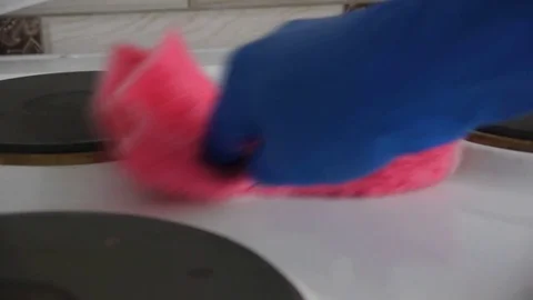 Cleaning An Electric Stove Video stock 81595016