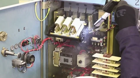 Cleaning electrical equipement with dry ice Stock Footage 84065516