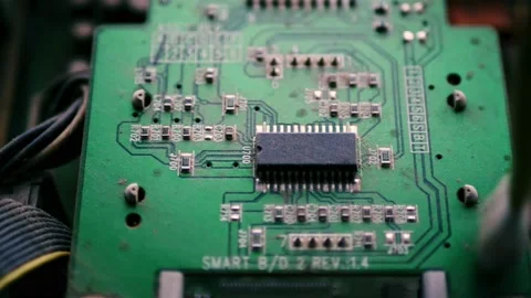 Cleaning Of Electronic Circuit Board Stock Footage 231299635