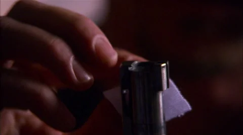 Cleaning End of Rifle Stock Footage 62653528