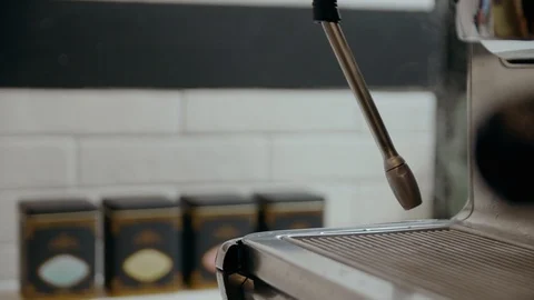 Cleaning an espresso machine, 4k slow motion Stock Footage 98881488