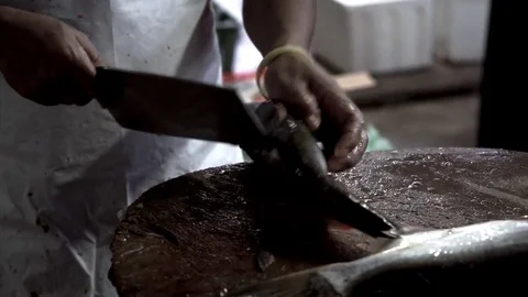 Cleaning Fish Stock Footage 108839553