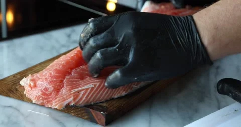 Cleaning a Fish Stock Footage 133816664