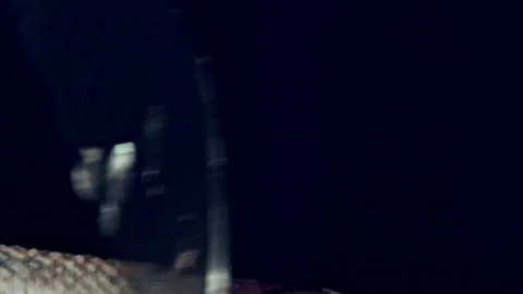 Cleaning fish with a knife. Macro. Stock Footage 80238789