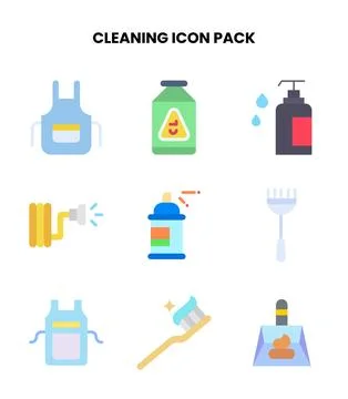Cleaning Flat UI Icons Pack Ilustración de archivo