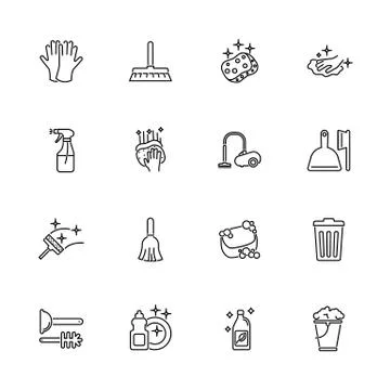 Cleaning - Flat Vector Icons Stock Illustration