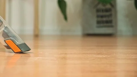 Cleaning floor compact portable wireless handheld vacuum cleaner. Portable Stock Footage 229928321