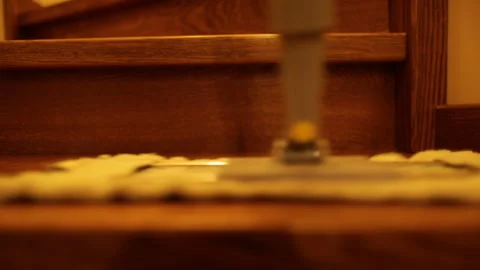 Cleaning the floor with a mop Stock Footage 237840139