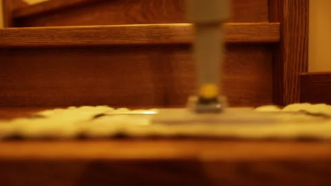 Cleaning the floor with a mop Stock Footage 237840216