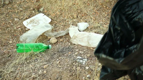 Cleaning Garbage Litter Close Up Stock Footage 37609105