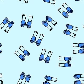 Cleaning gloves bleach vector seamless pattern Stock Illustration