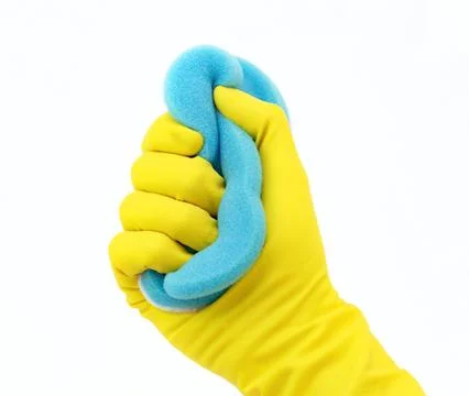 Cleaning with gloves Foto stock