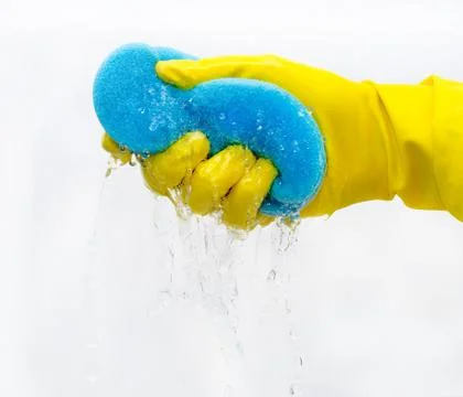 Cleaning with gloves Foto stock