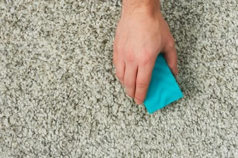 Cleaning gray carpet Stock Photos