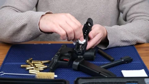 Cleaning gun close up Stock-Footage 261035940