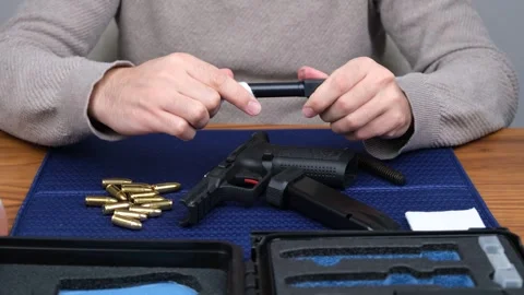 Cleaning gun part Stock-Footage 260880722