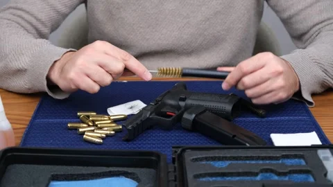 Cleaning gun part Stock-Footage 260897163