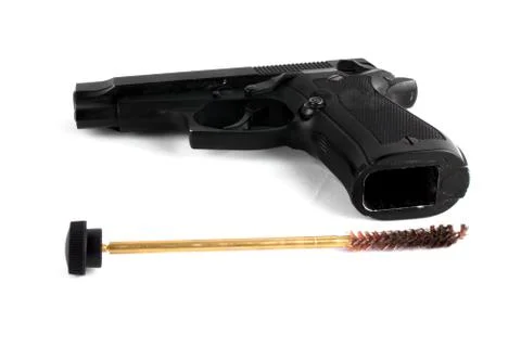 Cleaning the gun Stock Photos