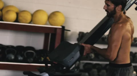Cleaning Up Gym Stock Footage 42237390