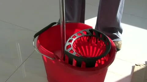 Cleaning at home with mop Stock Footage 8983698