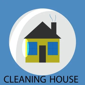 Cleaning house icon Stock Illustration
