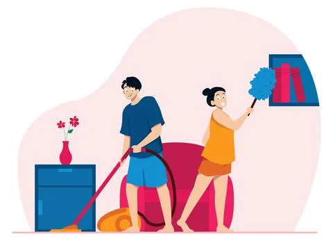 Cleaning the House Stockillustratie