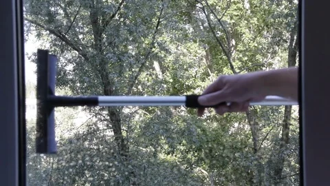 Cleaning the house. Window cleaning. Window sink in the apartment Stock Footage 76637242