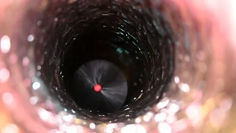 Cleaning HVAC duct with brush Stock Footage 143756980