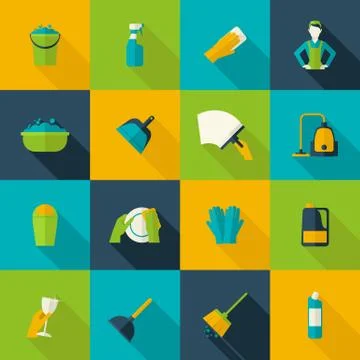 Cleaning Icon Flat Illustrazione stock