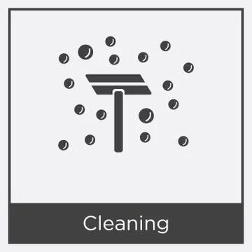 Cleaning icon isolated on white background Free Stock Illustration