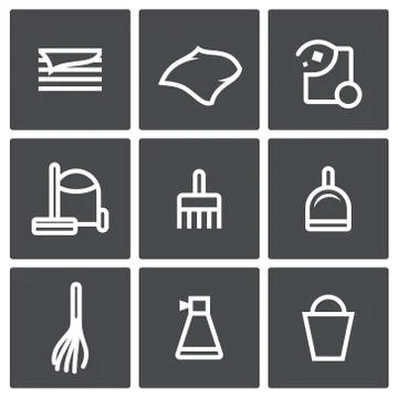Cleaning icon set Ilustração Stock