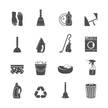 Cleaning icon set Stock Illustration