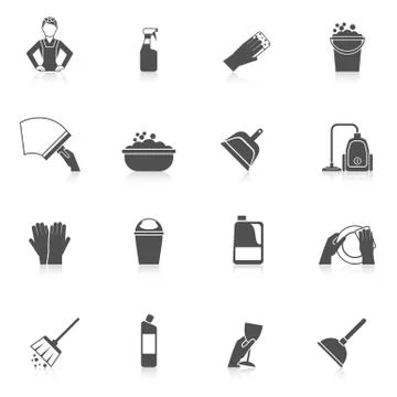 Cleaning Icon Set Stock Illustration
