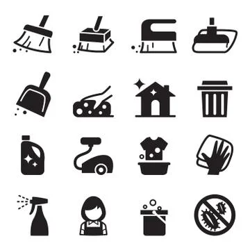 Cleaning icon set Stock-Illustration